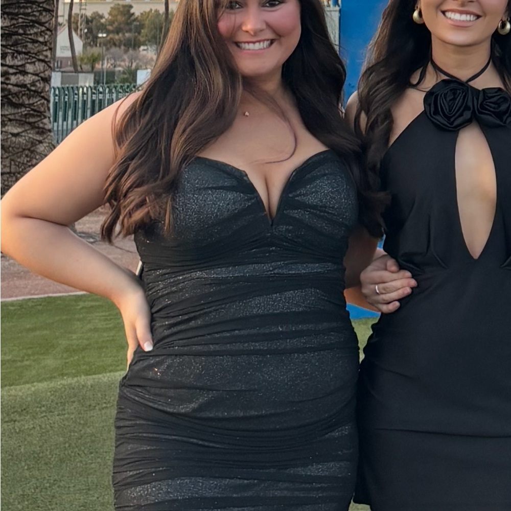 Windsor Black Glitter Mini Dress